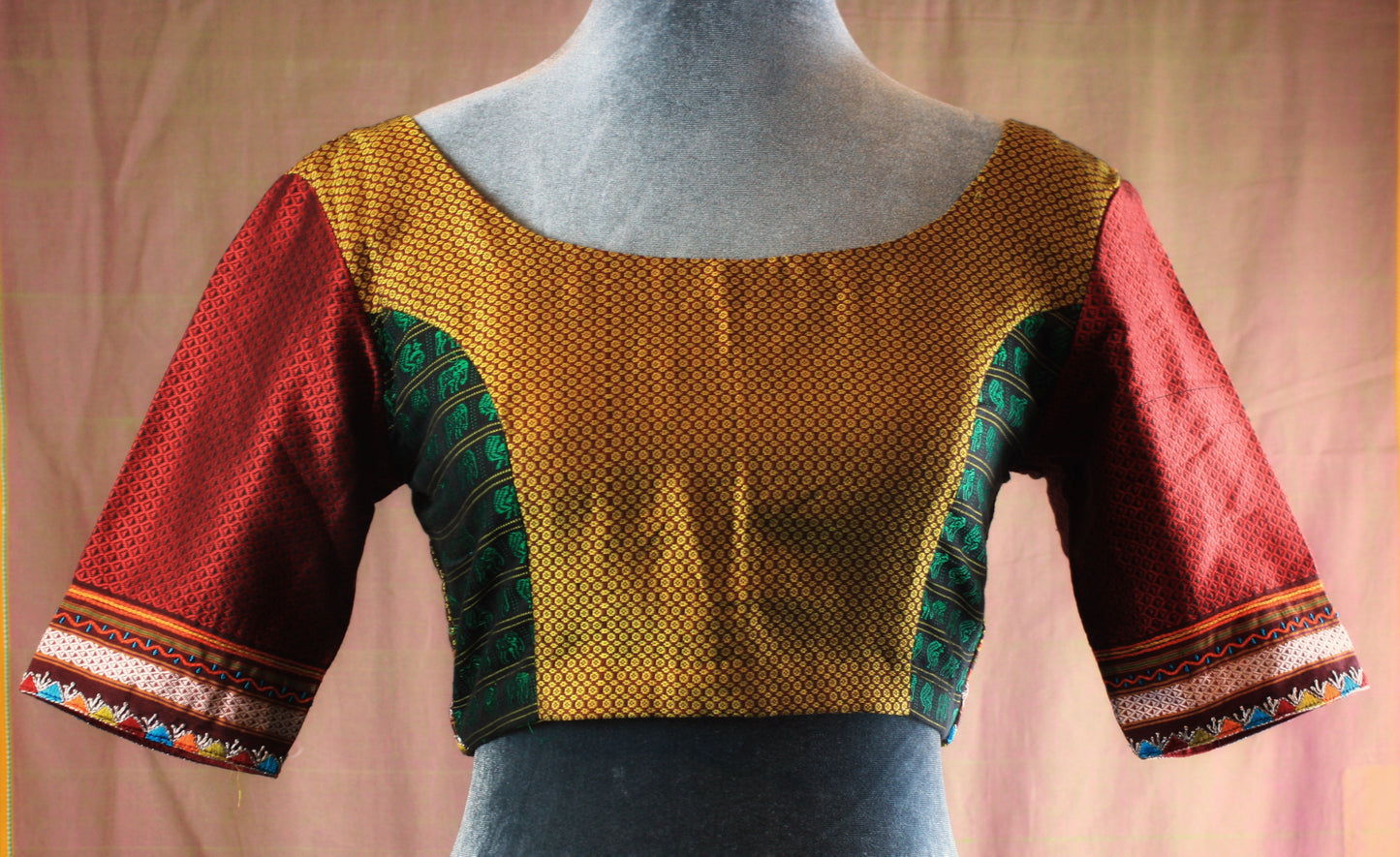 Khun Handloom Blouse with lambani hand embroidery