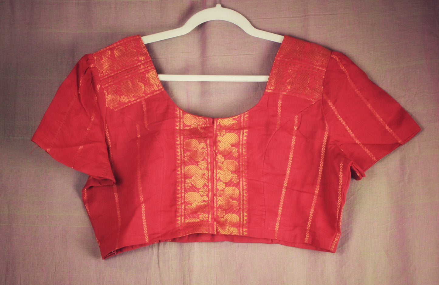 Sungudi Cotton Blouse -Tulip sleeves - many colors