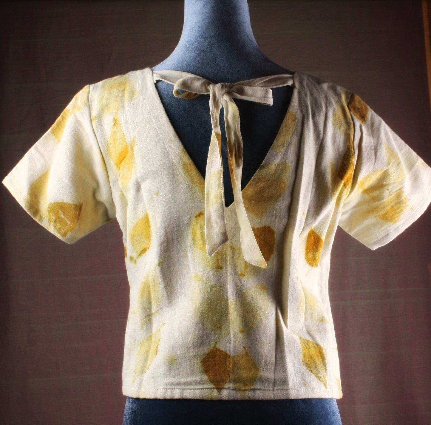Organic cotton eco-print Crop Top