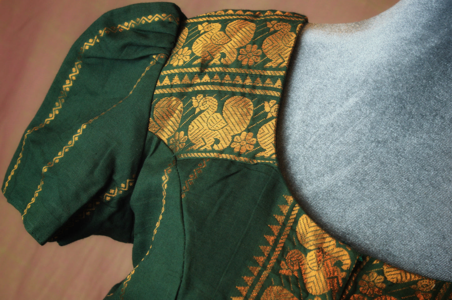 Sungudi Cotton Blouse -Tulip sleeves - many colors