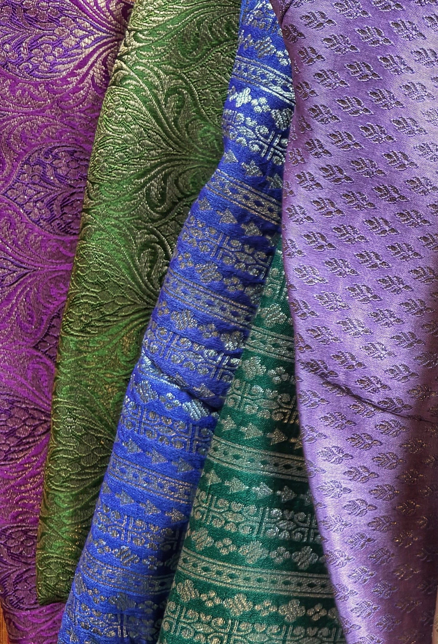 Banarasi Brocade Blouse - Purple/ Mehendi green