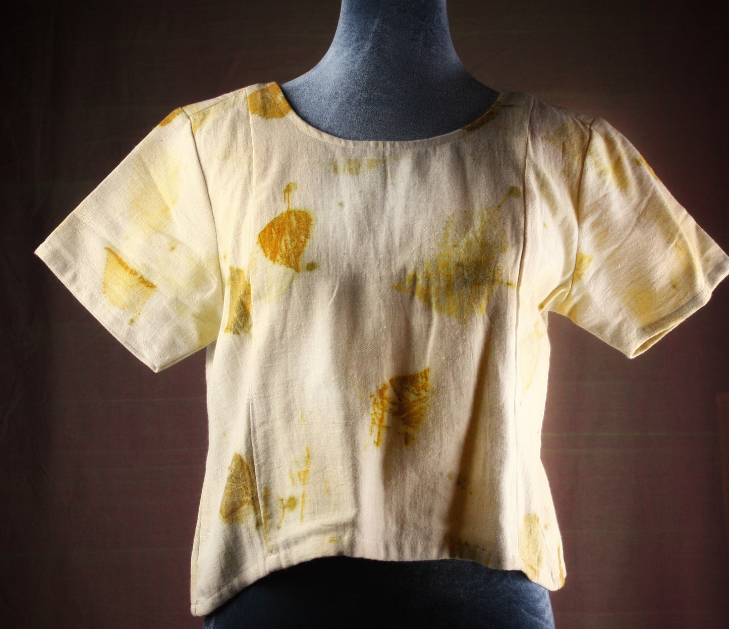 Organic cotton eco-print Crop Top