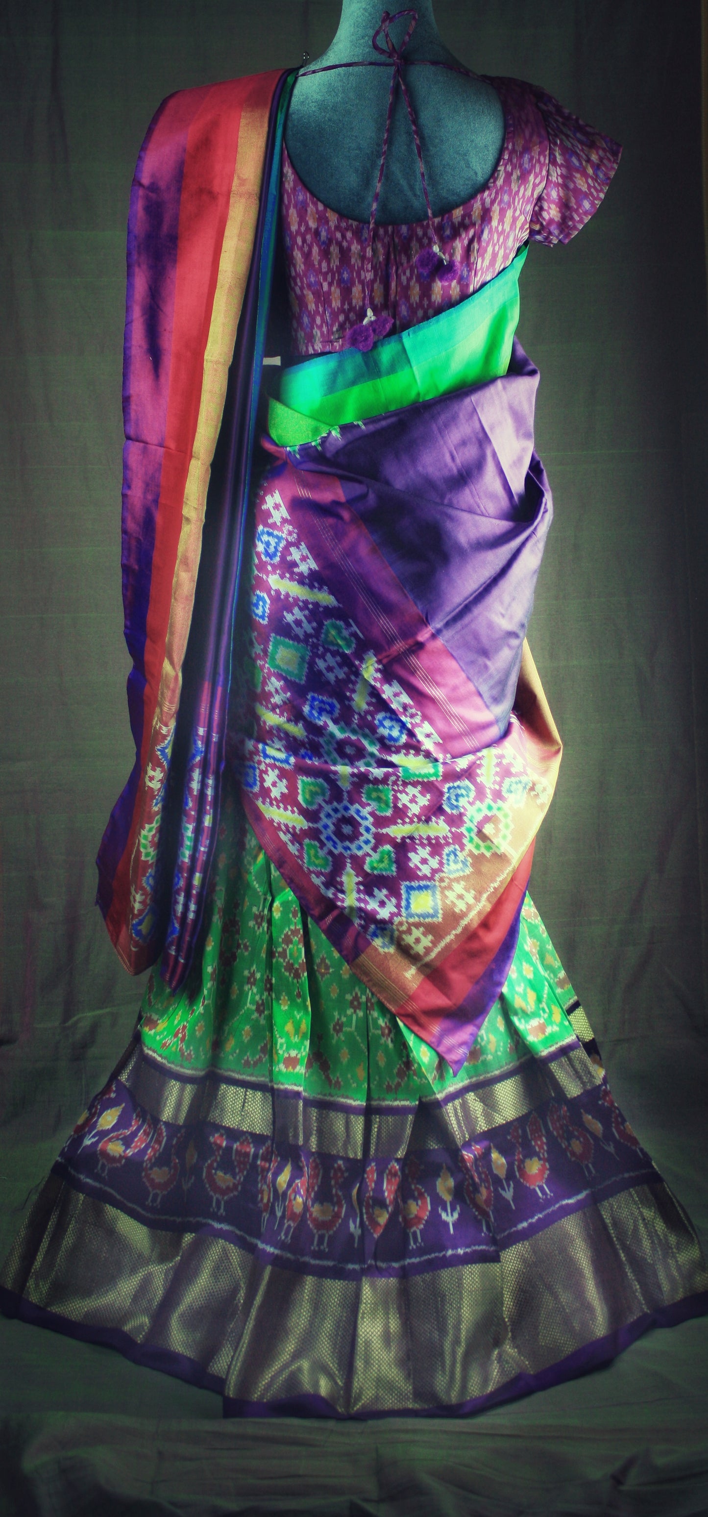 Pochampally Ikat Silk Dupatta - 2 colors