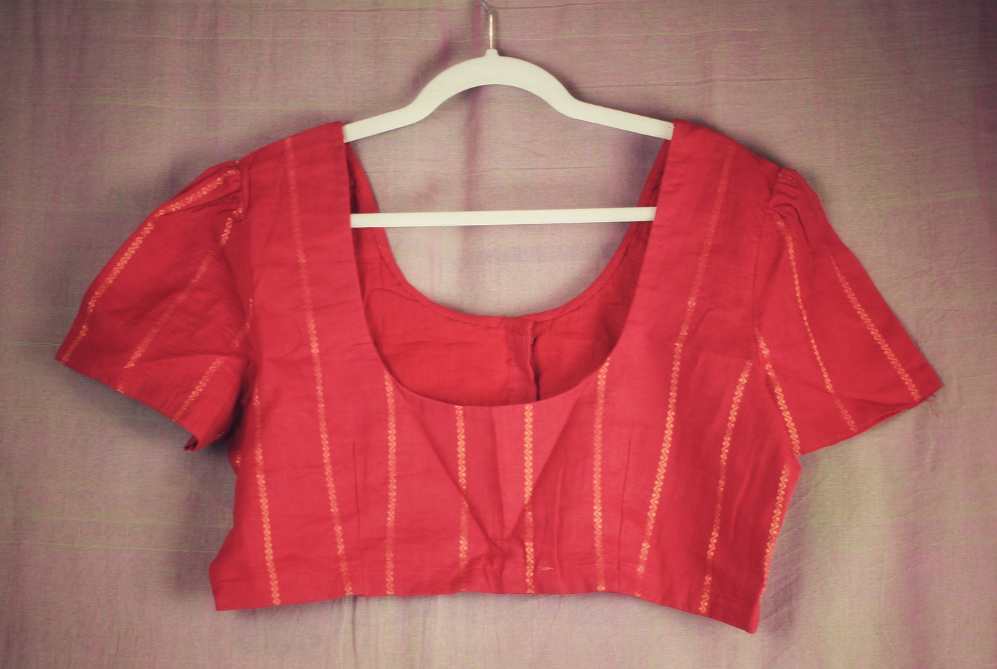 Sungudi Cotton Blouse -Tulip sleeves - many colors